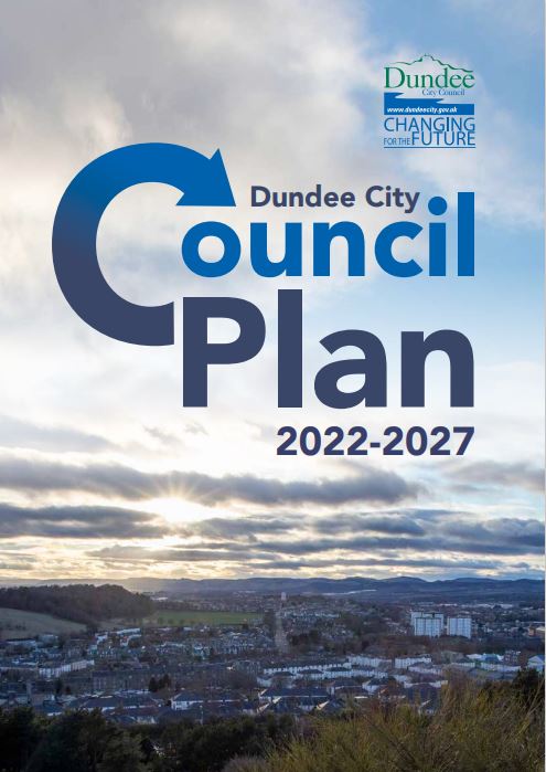 Picture shows front cover of Council Plan 2022-27