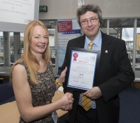 Nation Express Dundee receiving ECO Stars certificate