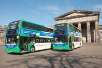 Image of National Express Dundee hybrid buses