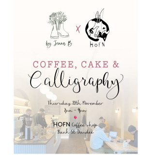 Coffee, Cake and Calligraphy Image