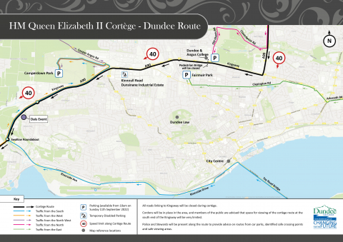 A map showing parking arrangements for operation unicorn.