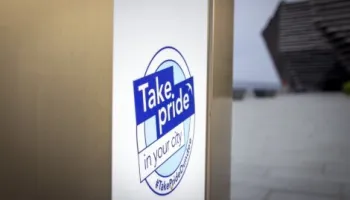 Take Pride sign, V and A