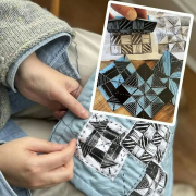 Linocut fabric printing and mini quilt making workshop image
