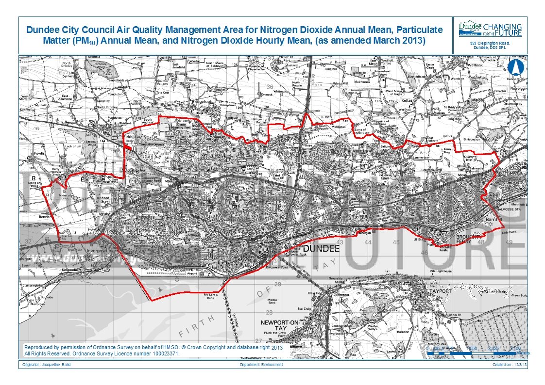 Dundee City Boundary Map Air Quality Management Area Map | Dundee City Council